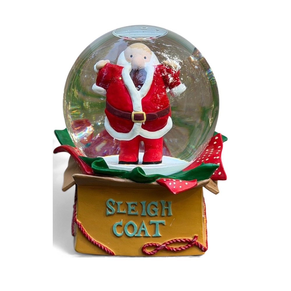 Department 56 Sleigh Coat Santa Musical Snow Globe Christmas Water Globe Sankyo